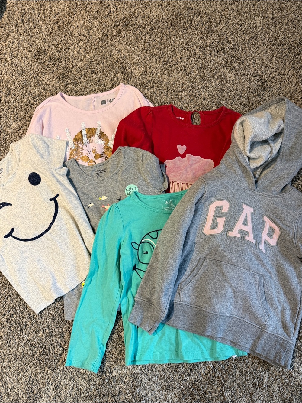 GAP Gray Hoodie with Pink Logo - Kids Pullover and t shirt lot